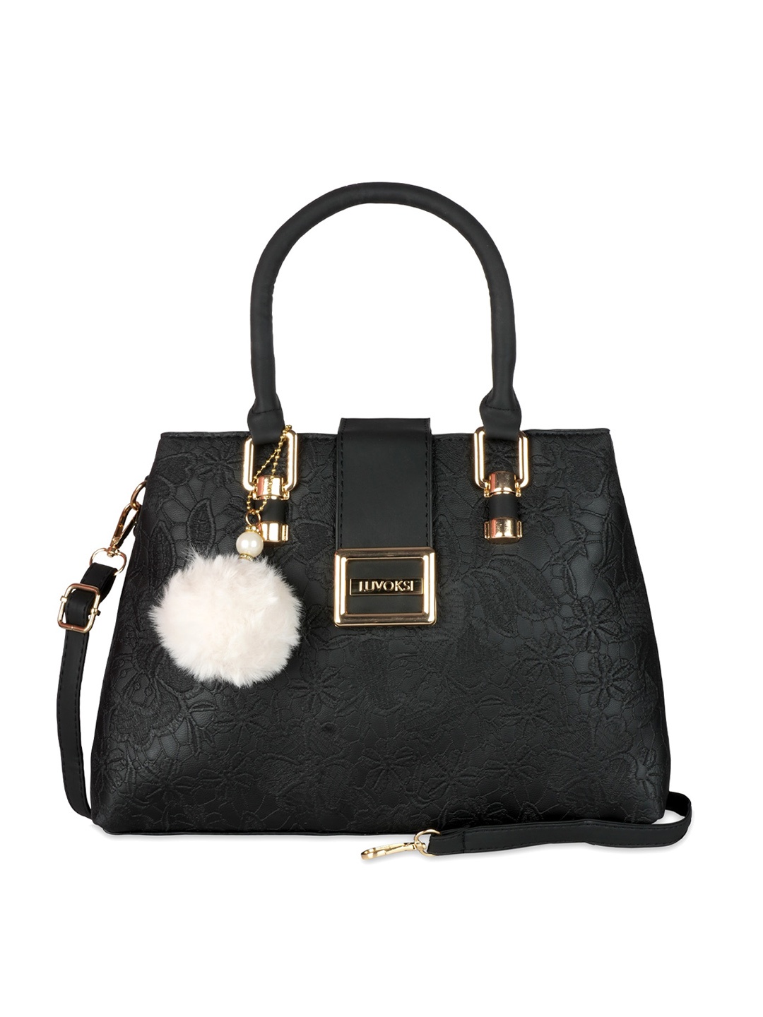 

Luvoksi Black Textured PU Shopper Handheld Bag