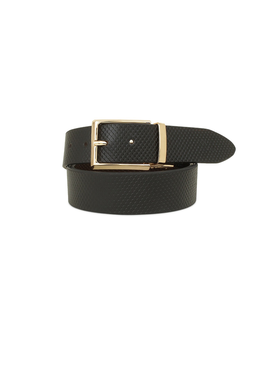 

Elite Crafts Men Black Textured Leather Formal Belt