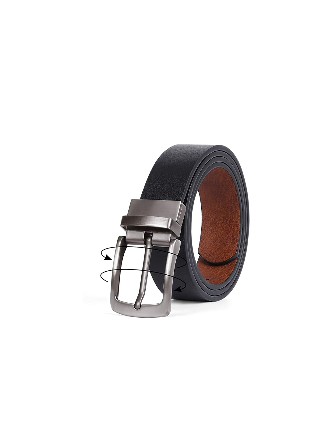 

Elite Crafts Men Black & Brown Textured Leather Formal Belt