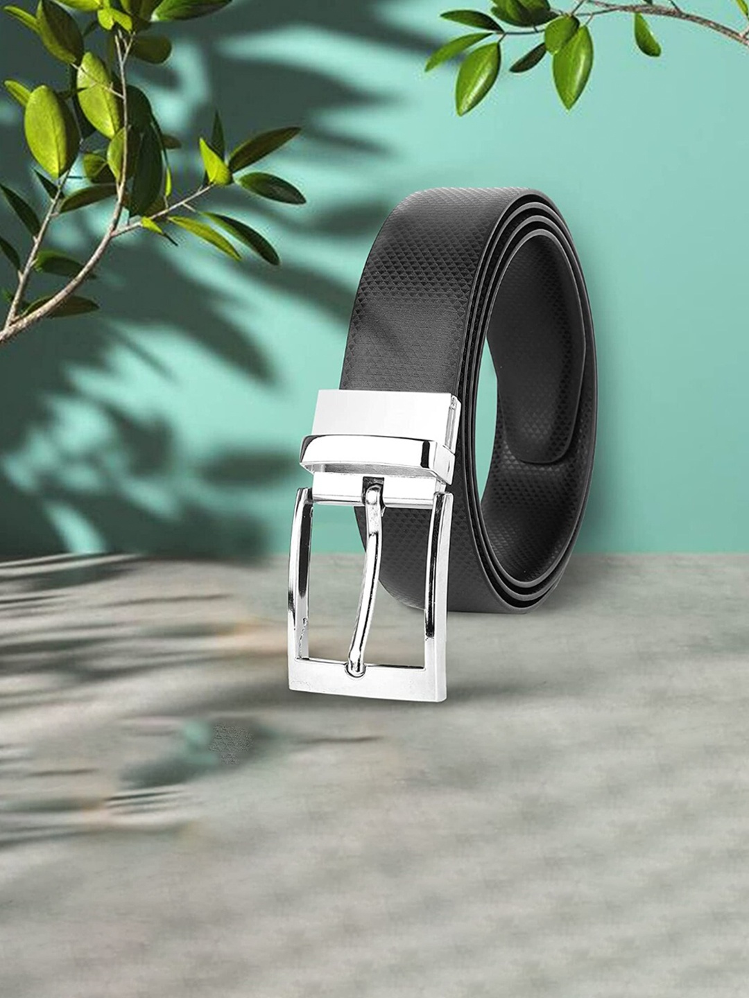 

Elite Crafts Men Black Textured Leather Formal Belt