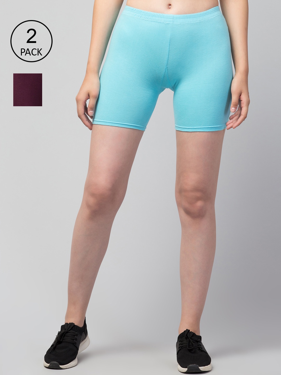 Apraa & Parma Women Slim Fit Cycling Sports Shorts, Turquoise blue