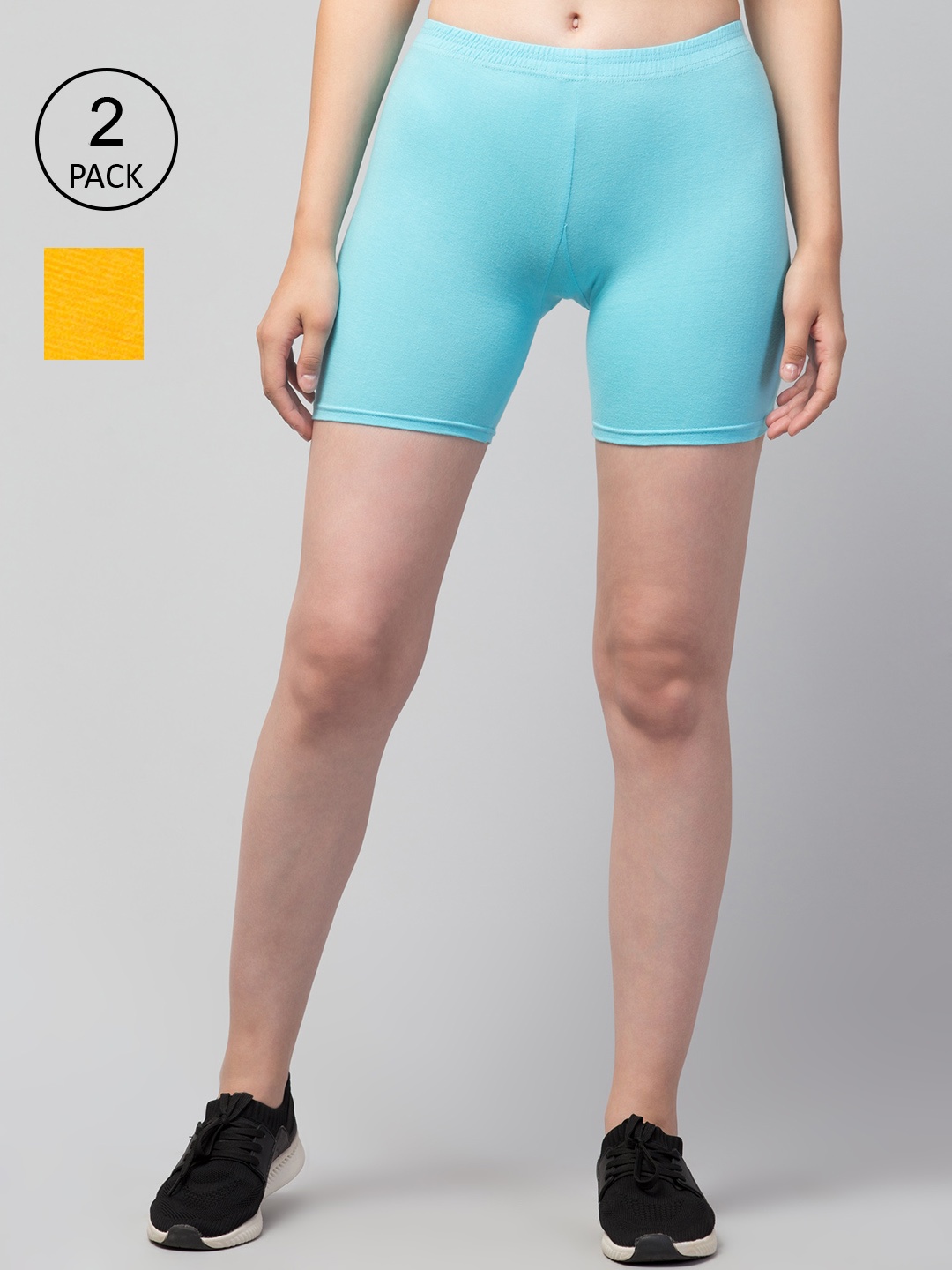 Apraa & Parma Women Slim Fit Cycling Sports Shorts, Turquoise blue