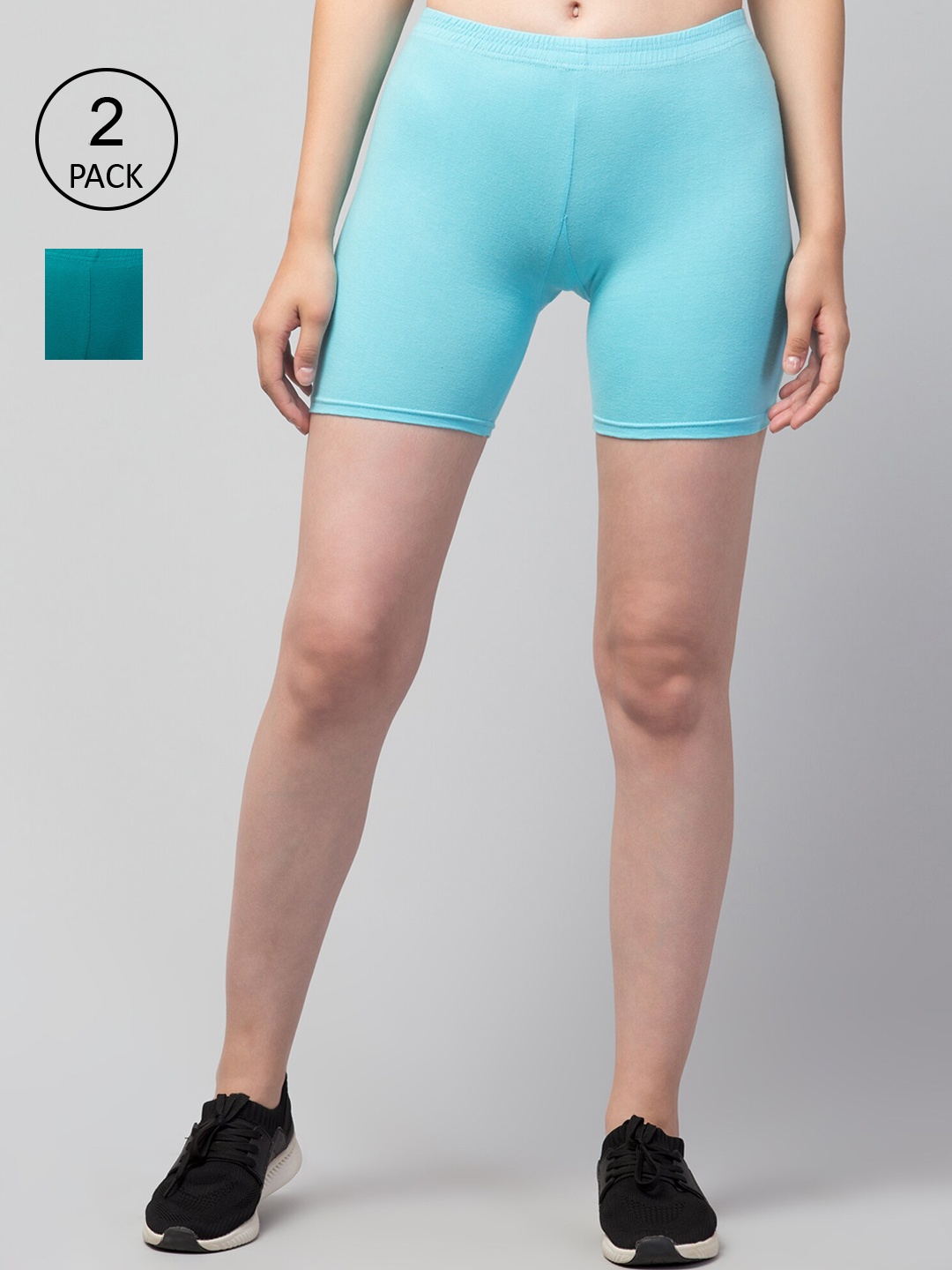 

Apraa & Parma Women Slim Fit Cycling Sports Shorts, Turquoise blue