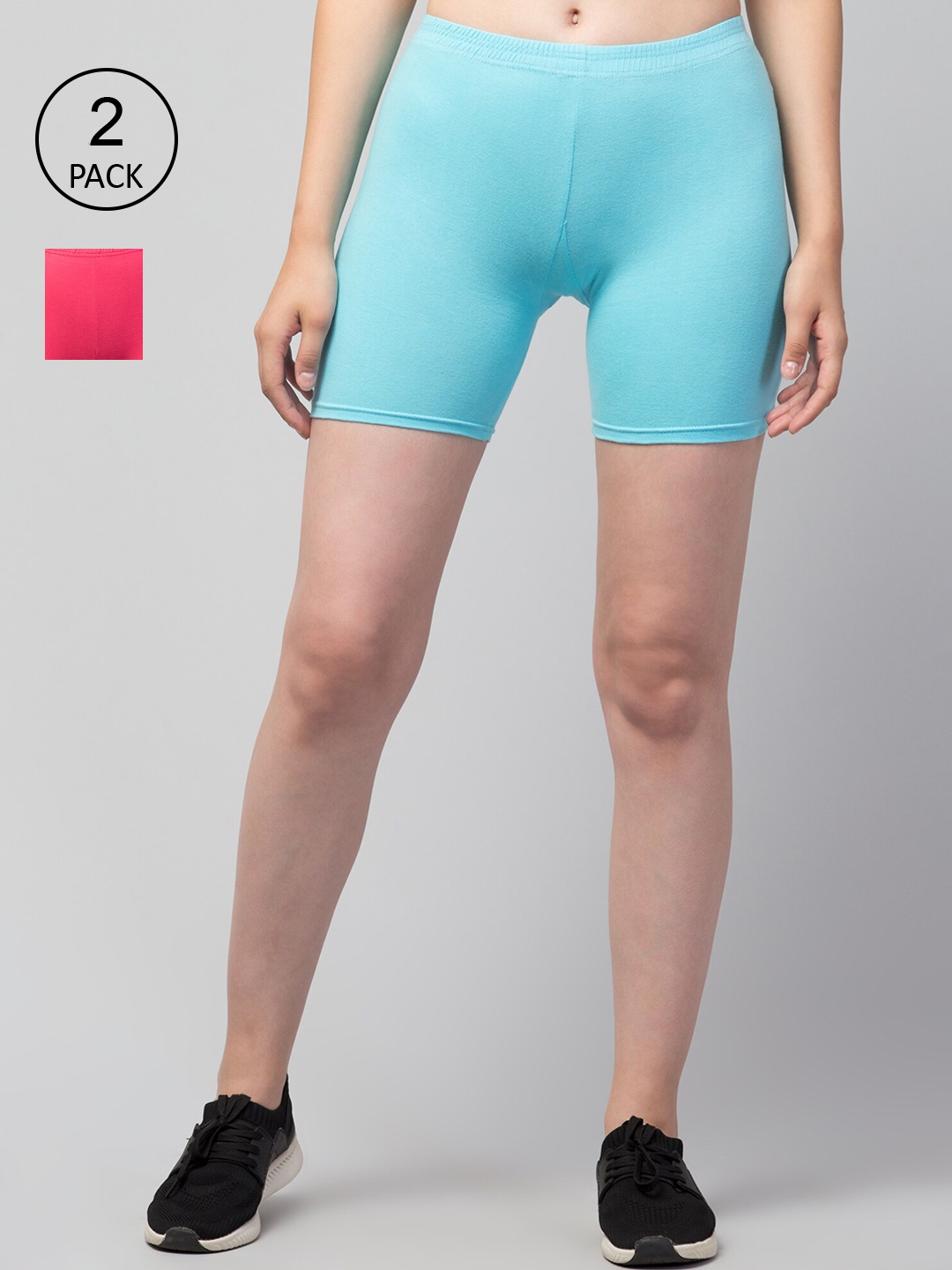 

Apraa & Parma Women Slim Fit Cycling Sports Shorts, Turquoise blue