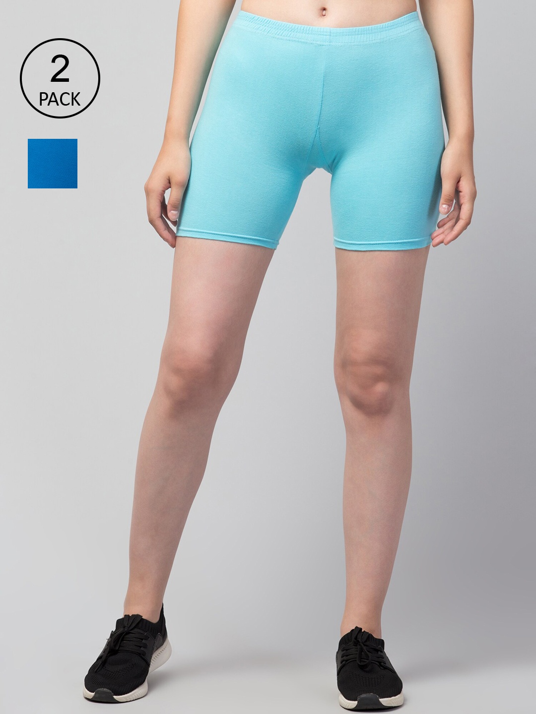 Apraa & Parma Women Slim Fit Cycling Sports Shorts, Turquoise blue