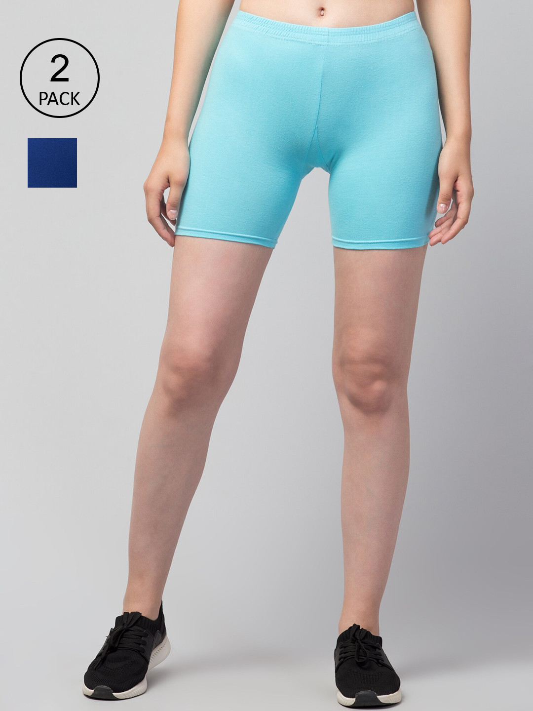 

Apraa & Parma Women Slim Fit Cycling Sports Shorts, Turquoise blue