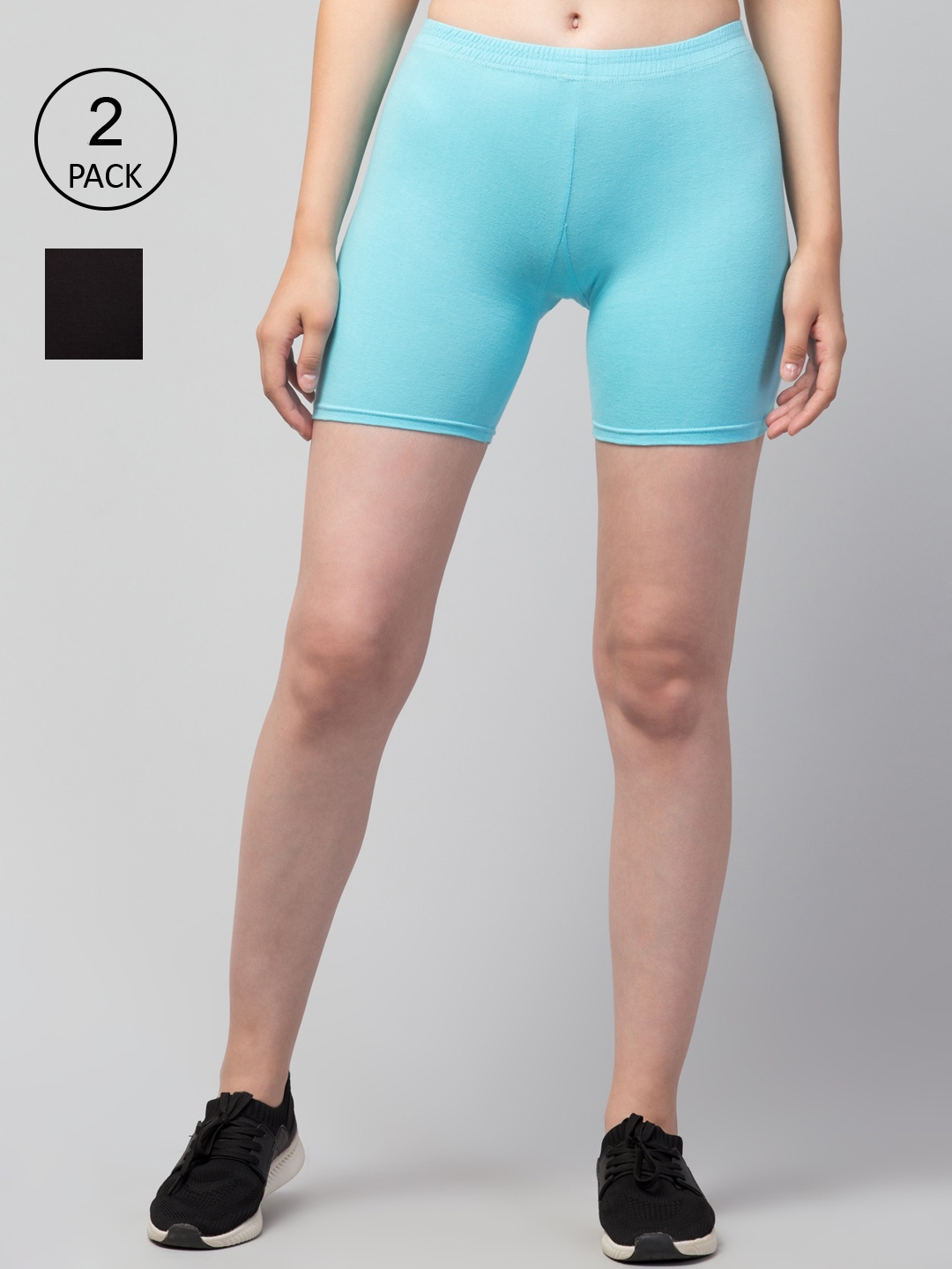 Apraa & Parma Women Slim Fit Cycling Sports Shorts, Turquoise blue