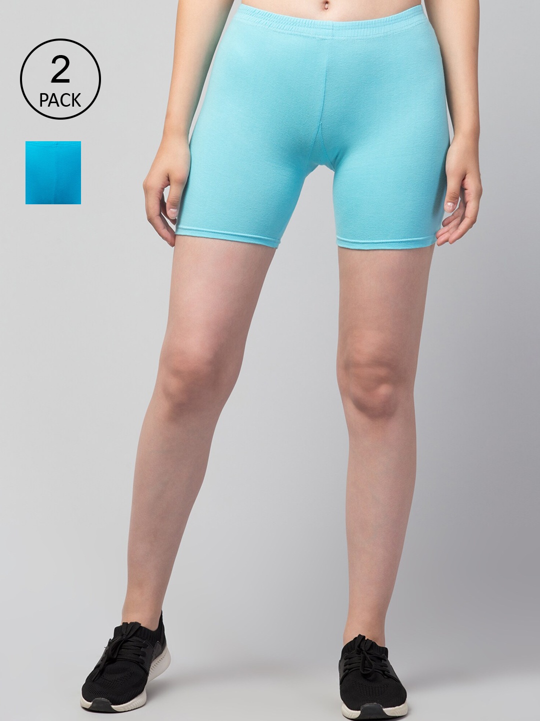 

Apraa & Parma Women Slim Fit Cycling Sports Shorts, Turquoise blue