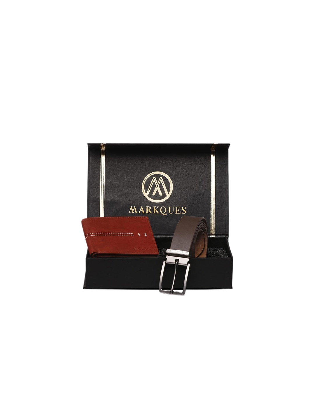 

MARKQUES Men Brown Solid Leather Accessory Gift Set