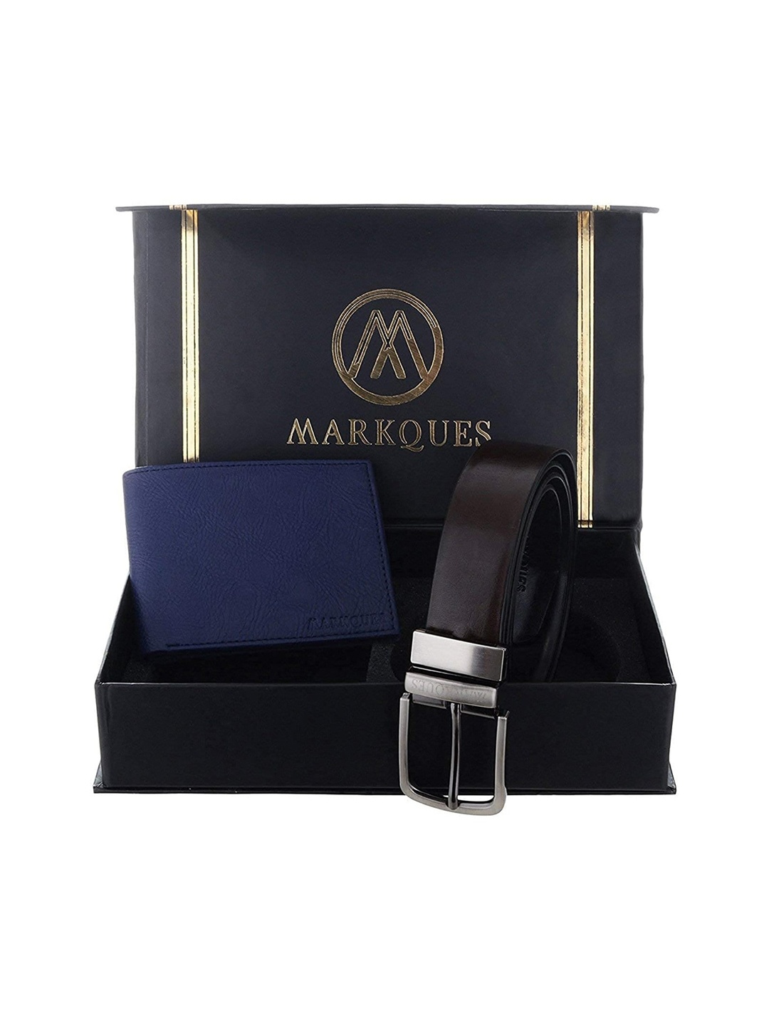 

MARKQUES Men Blue Solid Leather Accessory Gift Set