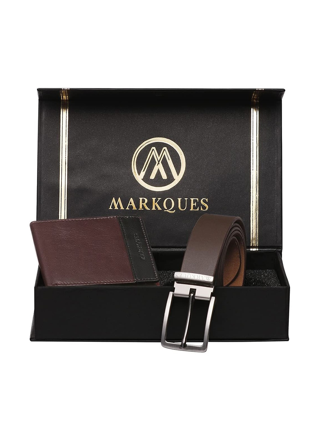 

MARKQUES Men Brown Solid Leather Accessory Gift Set