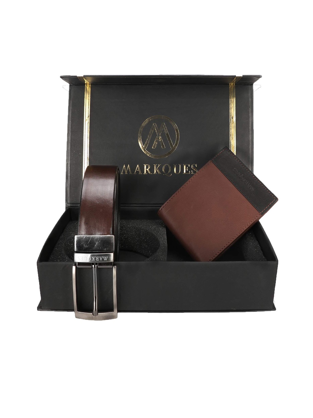 

MARKQUES Men Brown Solid Leather Accessory Gift Set