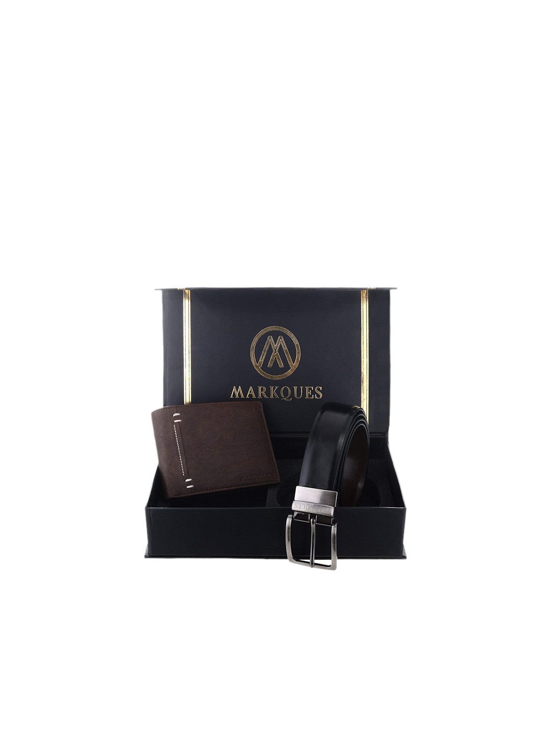 

MARKQUES Men Black & Brown Leather Accessory Gift Set