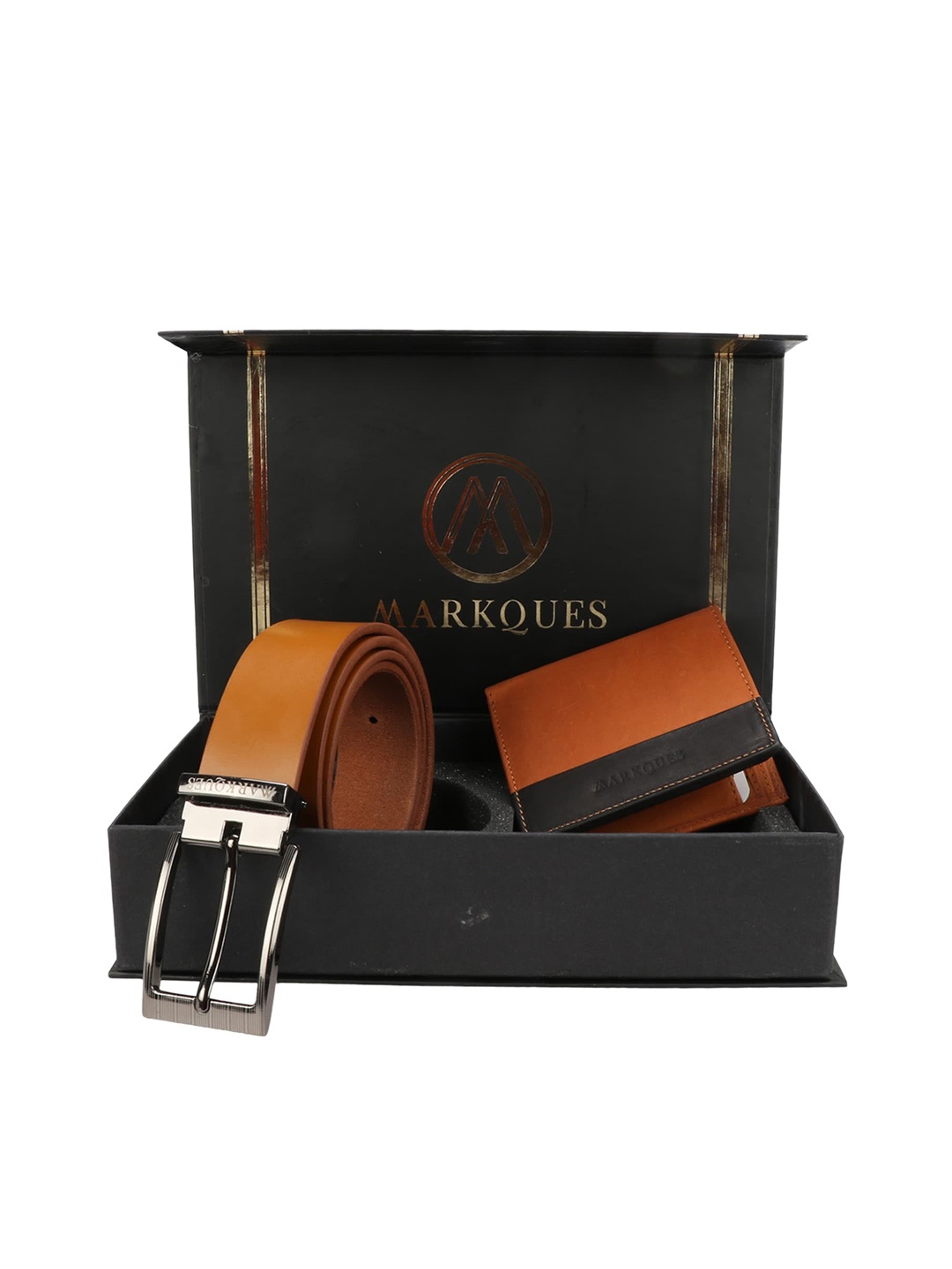 

MARKQUES Men Brown Solid Leather Accessory Gift Set