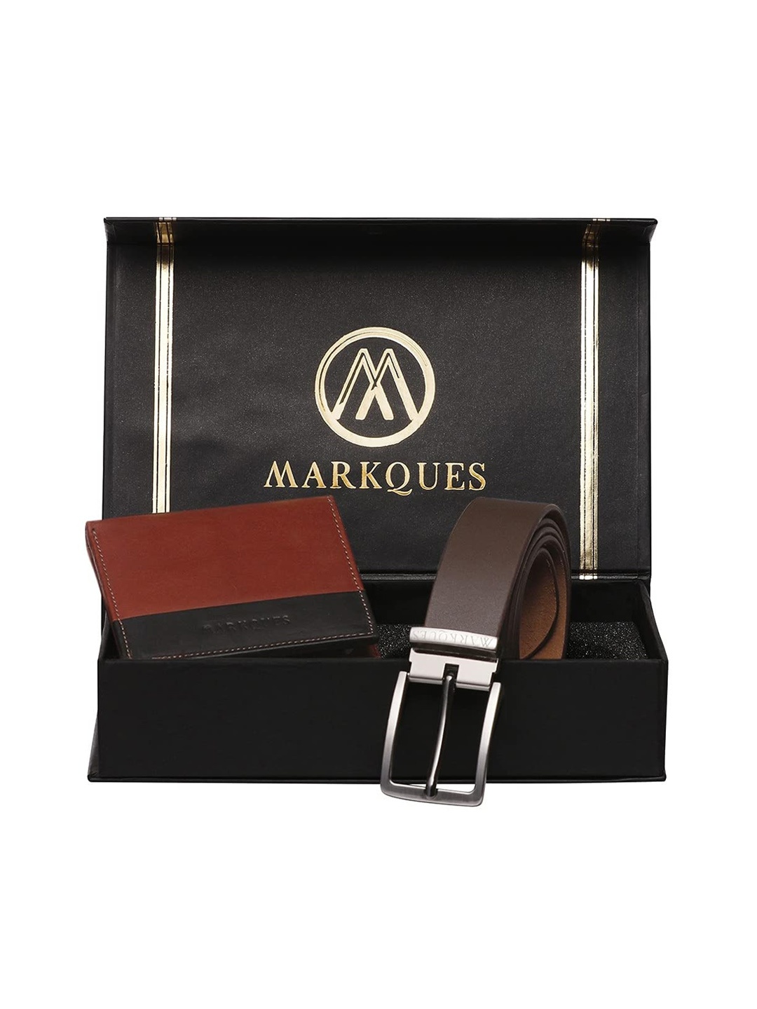 

MARKQUES Men Brown Solid Leather Accessory Gift Set