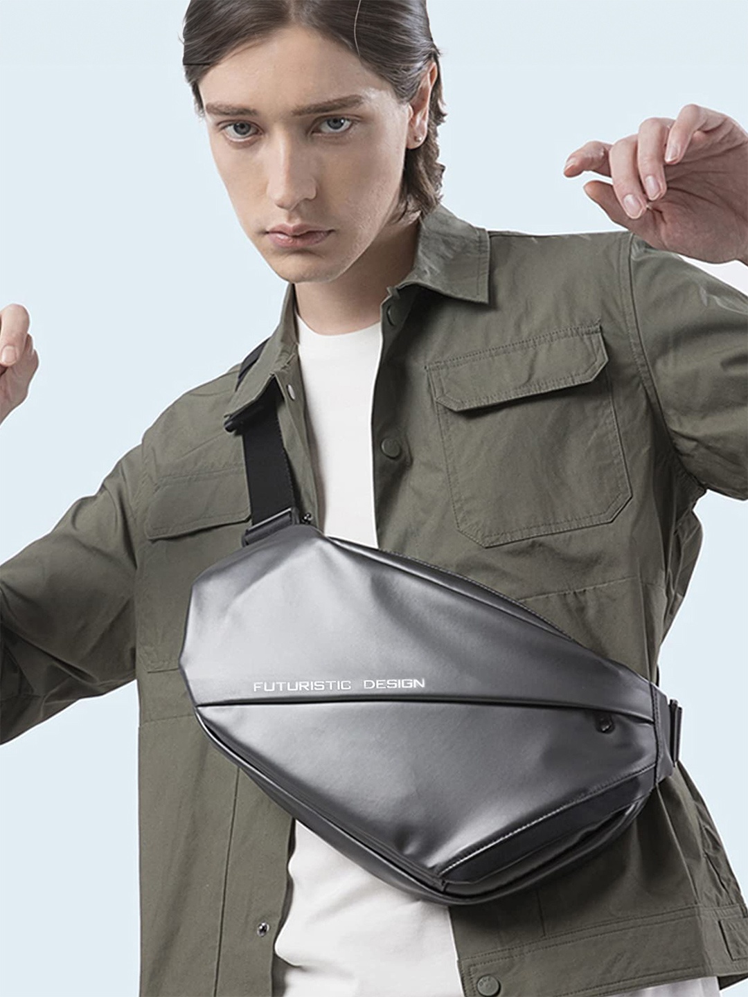 

THE CLOWNFISH Unisex Grey Solid Cross Body Backpack