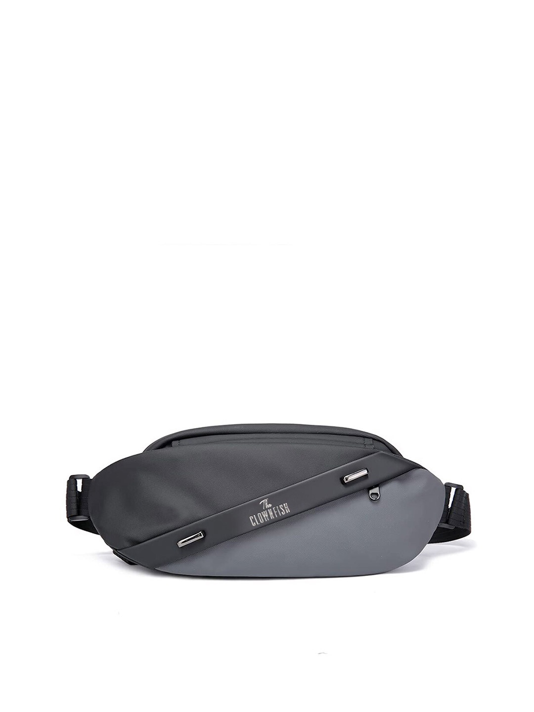

THE CLOWNFISH Unisex Grey & Black Cross Body Backpack