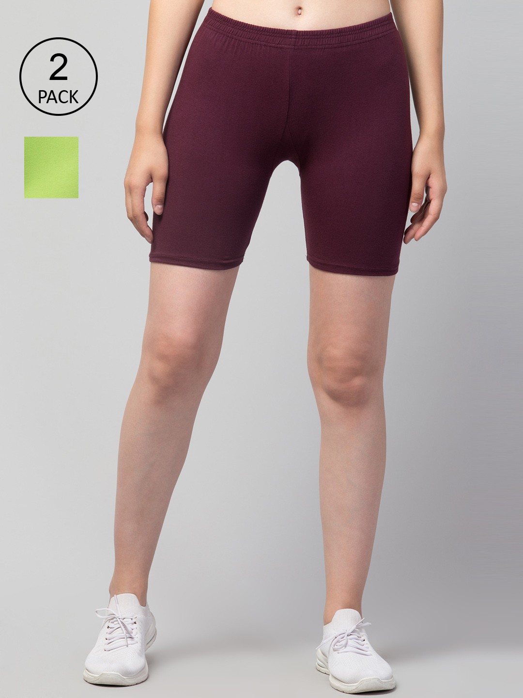 

Apraa & Parma Women Slim Fit Cycling Sports Shorts, Maroon