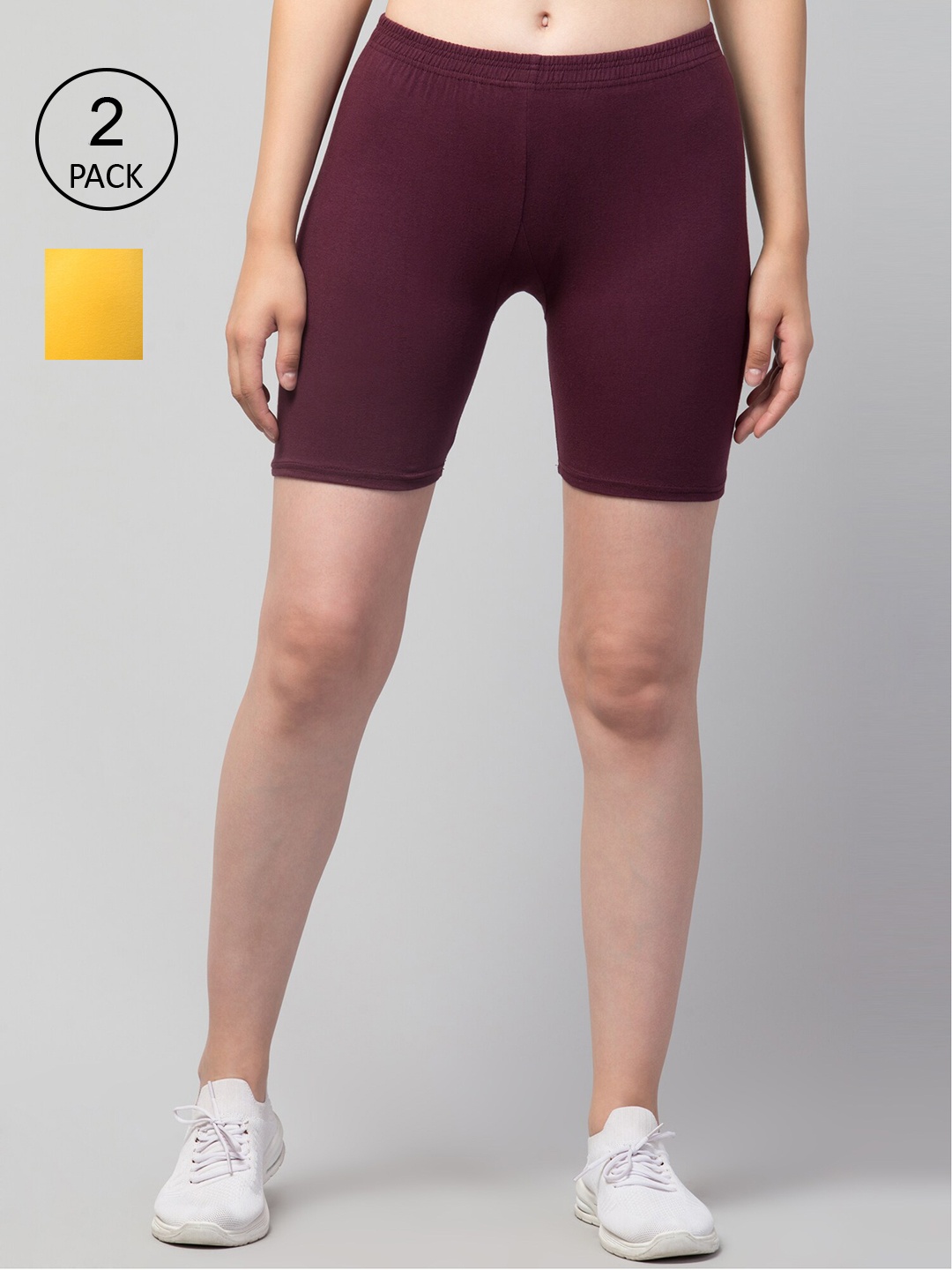

Apraa & Parma Women Slim Fit Cycling Sports Shorts, Maroon