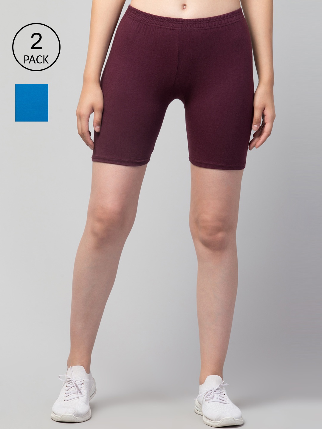 

Apraa & Parma Women Slim Fit Cycling Sports Shorts, Maroon