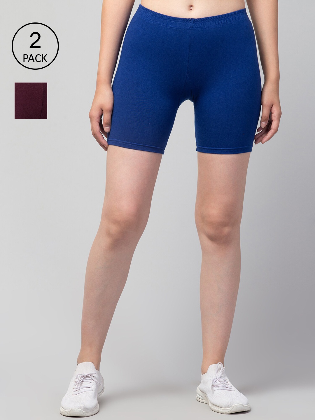 

Apraa & Parma Women Slim Fit Cycling Sports Shorts, Maroon