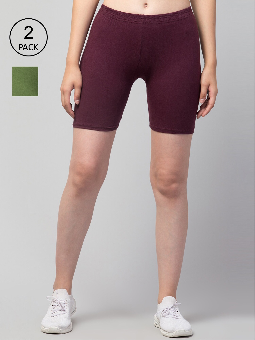 

Apraa & Parma Women Slim Fit Cycling Sports Shorts, Maroon