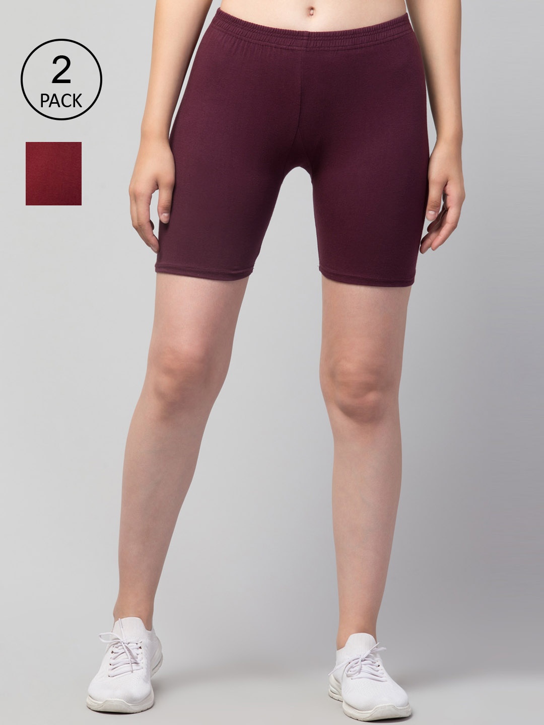 Apraa & Parma Women Slim Fit Cycling Sports Shorts, Maroon