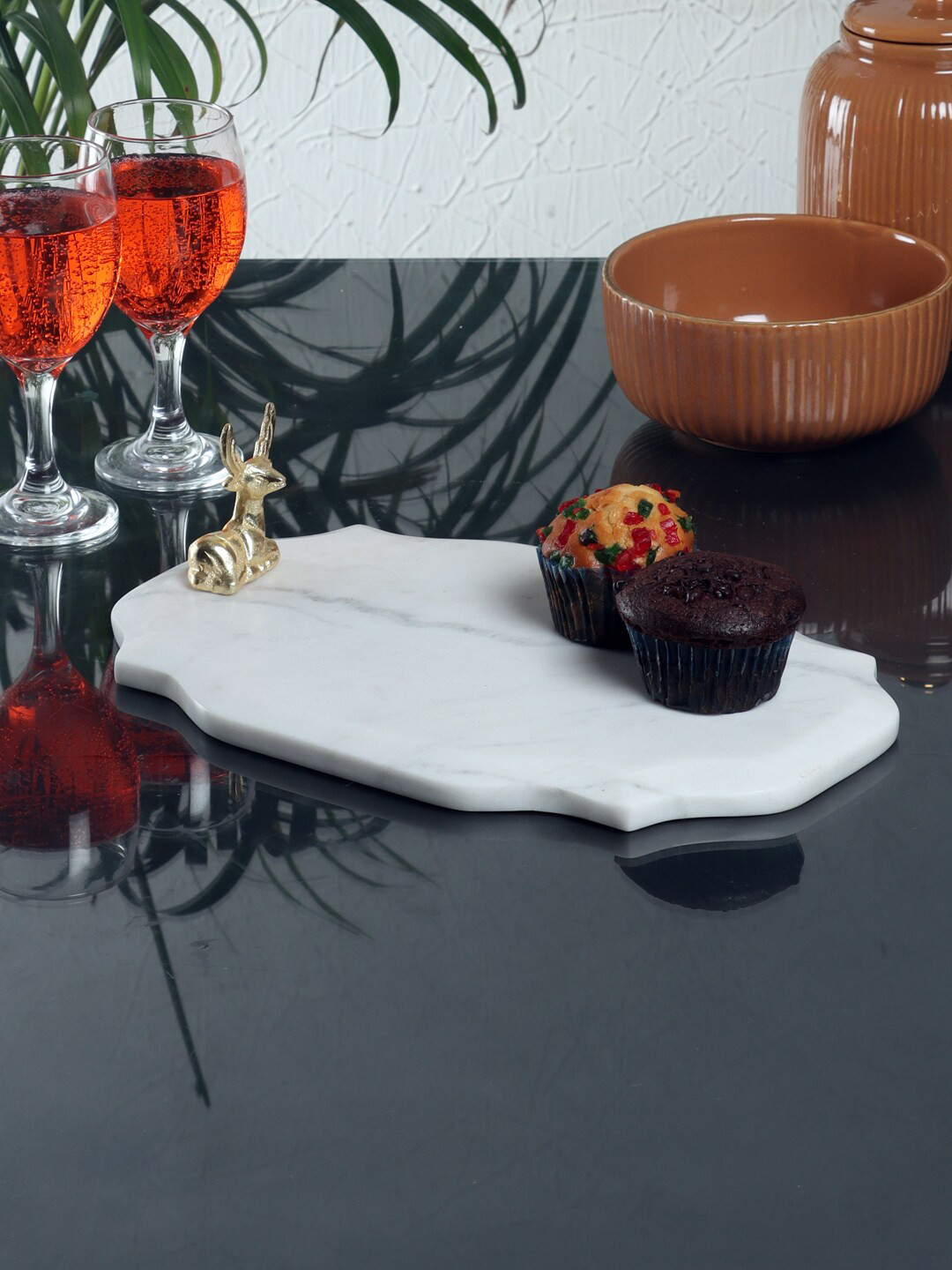 

NikkisPride Solid Marble Serving Tray, White