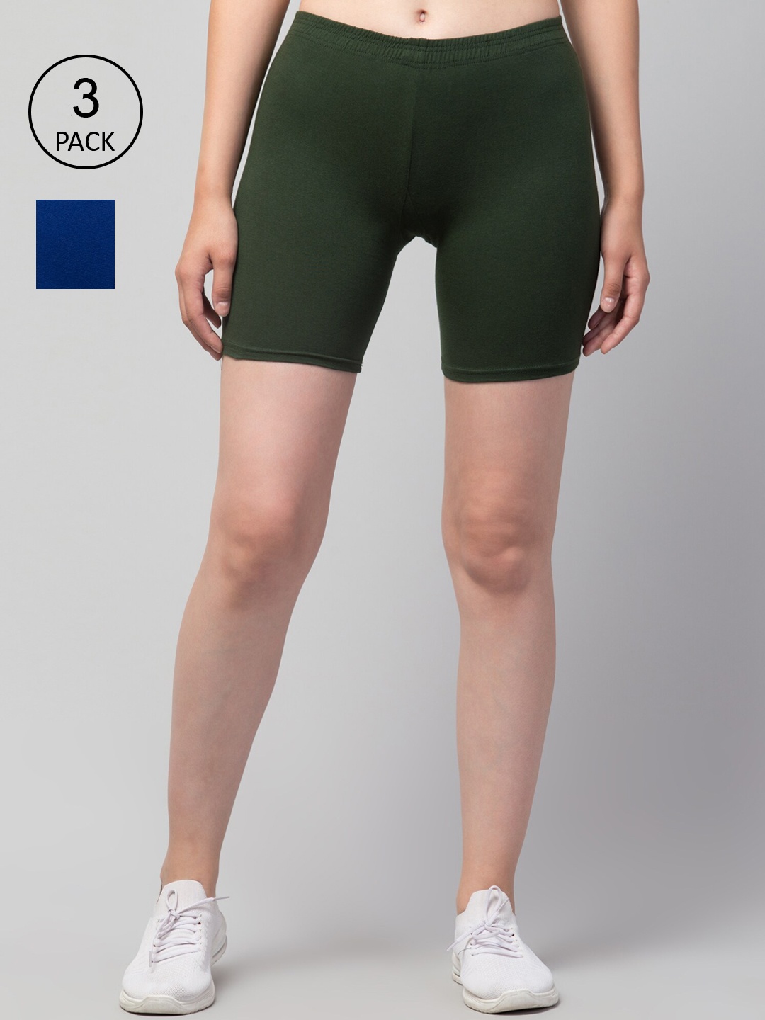 

Apraa & Parma Women Blue Pack of 2 Slim Fit Cycling Pure Cotton Sports Shorts