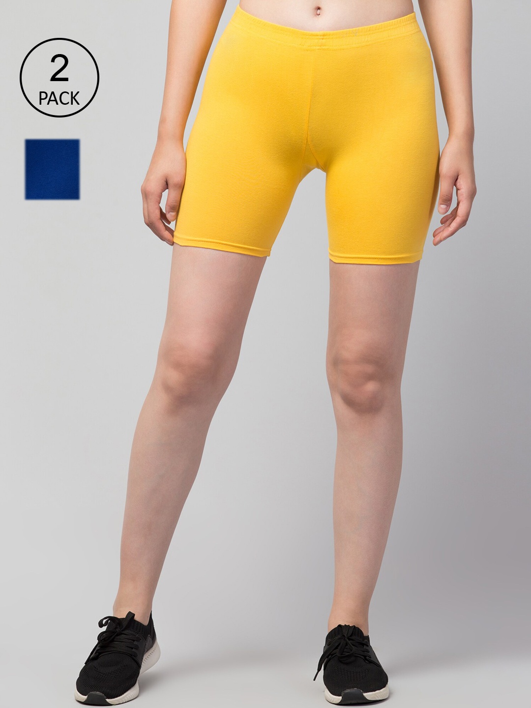 

Apraa & Parma Women Blue Pack Of 2 Slim Fit Cycling Pure Cotton Sports Shorts