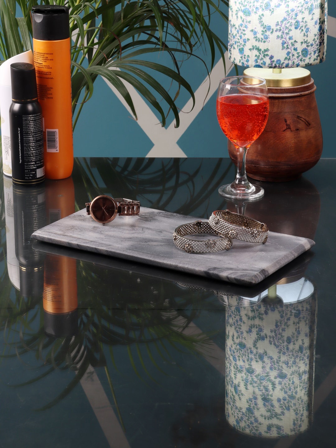 

NikkisPride Black Textured Marble Rectangular Platter