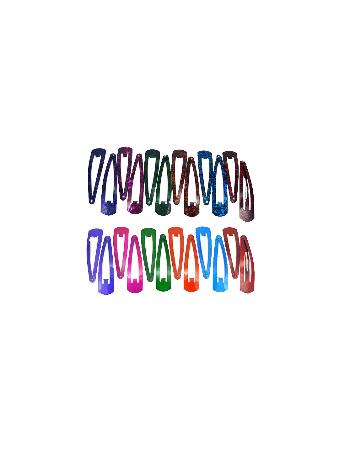 

CHRONEX Set Of 12 Metal Multicolor Tic Tac Hair Clips, Multi