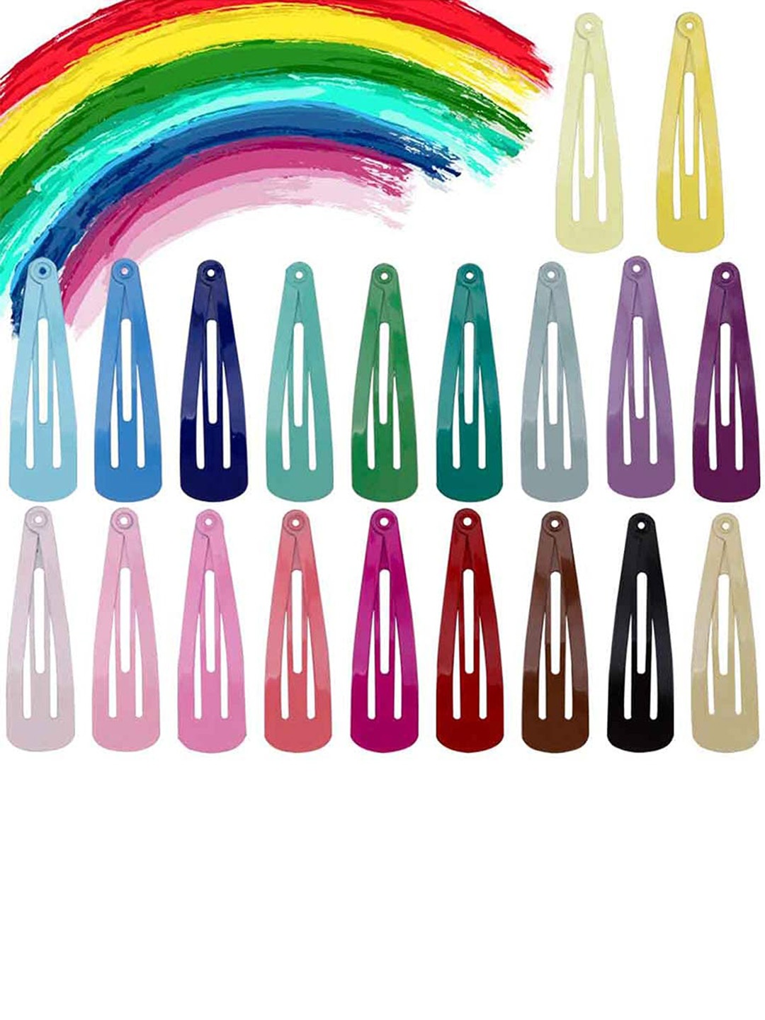 

CHRONEX Set Of 24 Metal Multicolor Tic Tac Hair Clips, Black