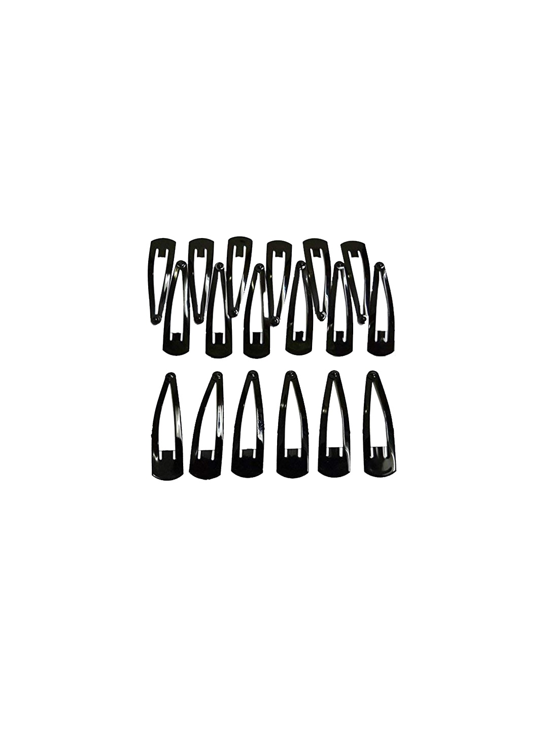 

CHRONEX Set Of 6 Big Size Regular Metallic Tic Tac Hair Clips, Black