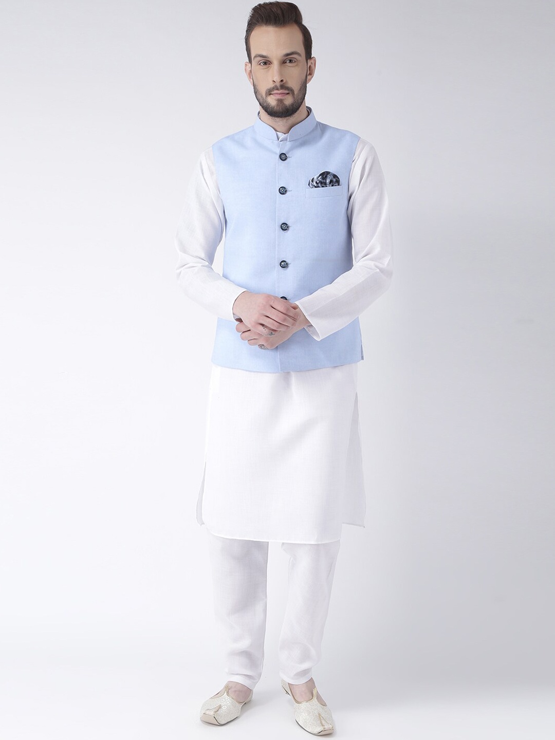 

Hangup Men Pure Cotton Kurta with Pyjamas, White