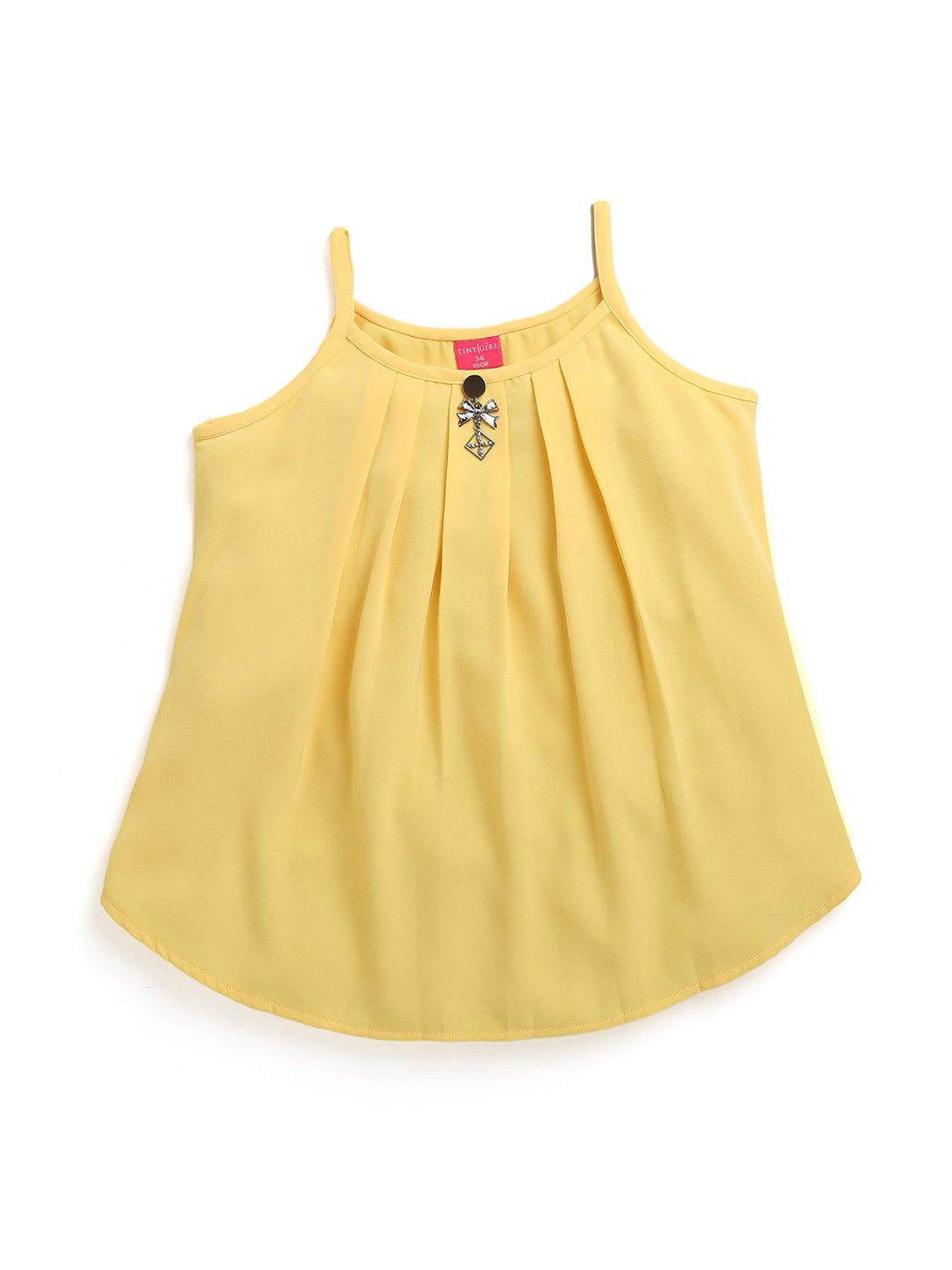 

Tiny Girl Girls Mustard Yellow Solid A-line Top