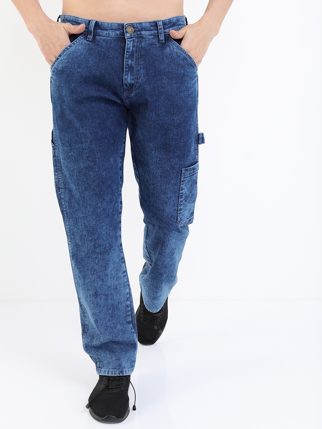 

HIGHLANDER Men Blue Carpenter Fit Light Fade Stretchable Jeans