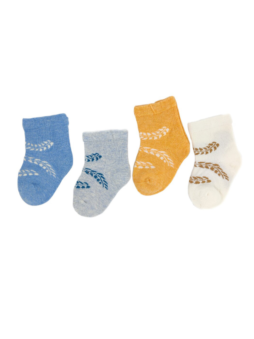 

FOOTPRINTS Kids Pack Of 4 Patterned Ankle-Length Cotton Socks, Multi