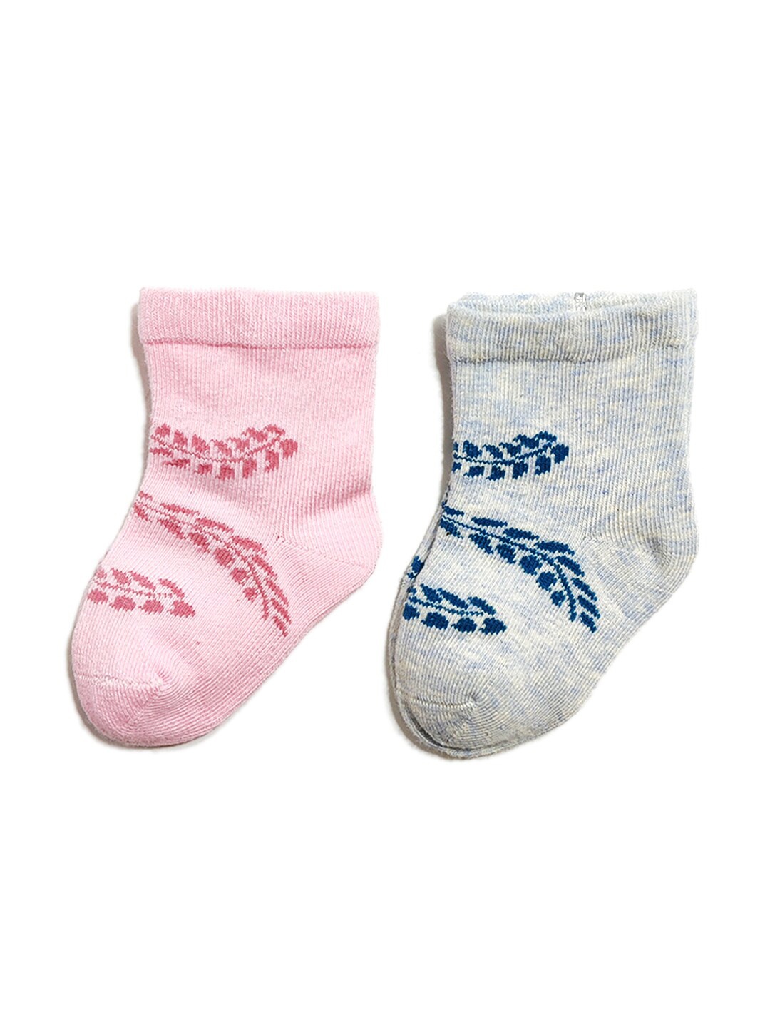 

FOOTPRINTS Infant Pack Of 2 Patterned Ankle Length Cotton Socks, Pink
