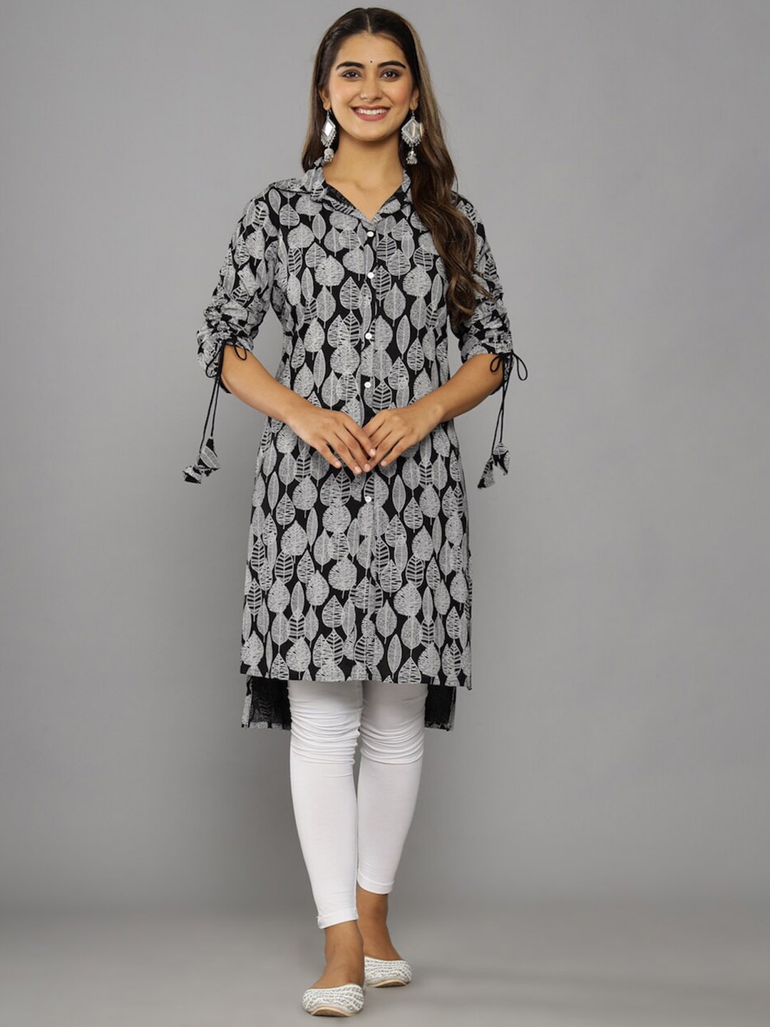 

KEEP CART Women Black & Grey Ethnic Motifs Printed Kurta
