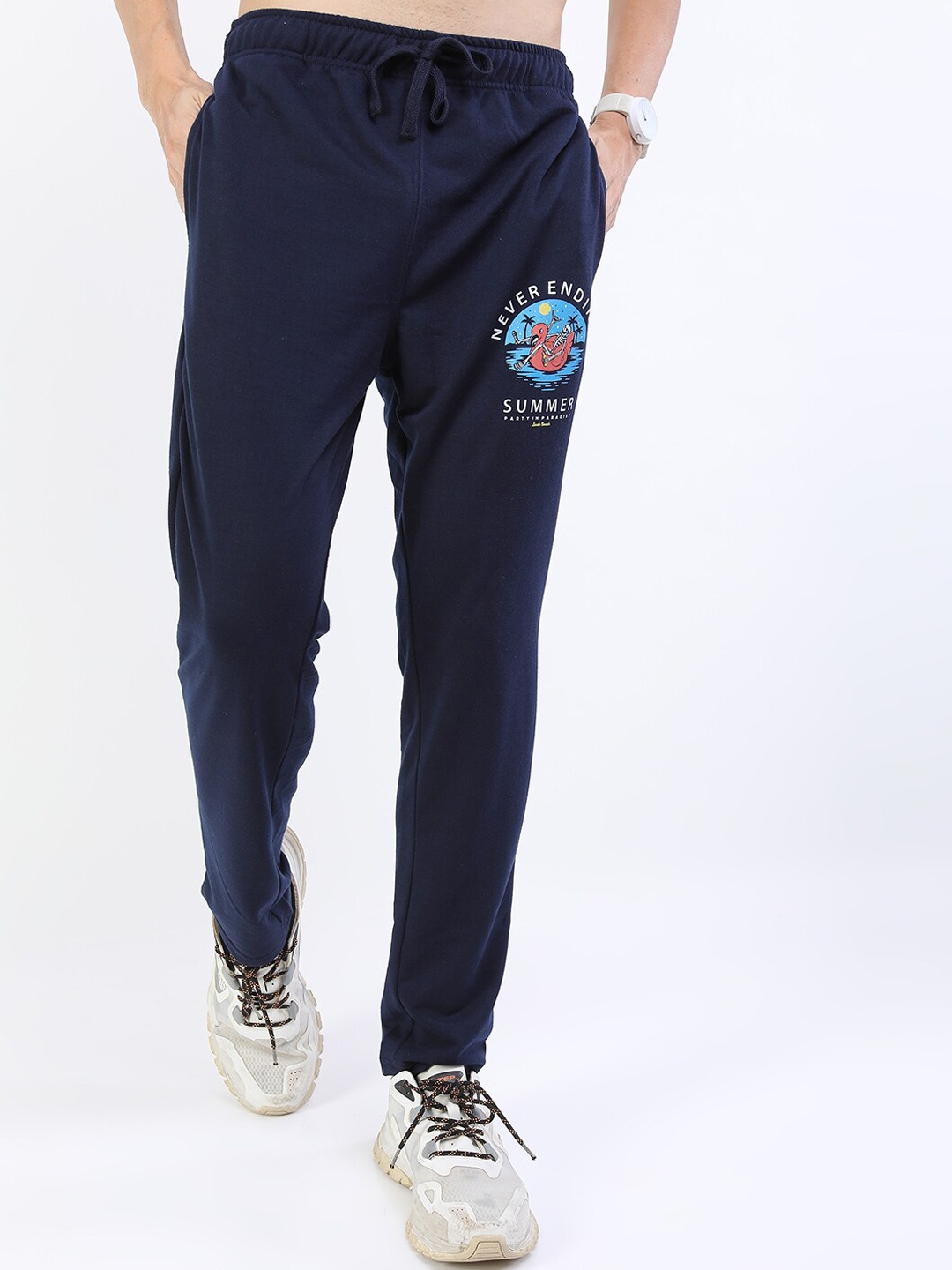 

KETCH Men Navy Blue Printed Track Pants