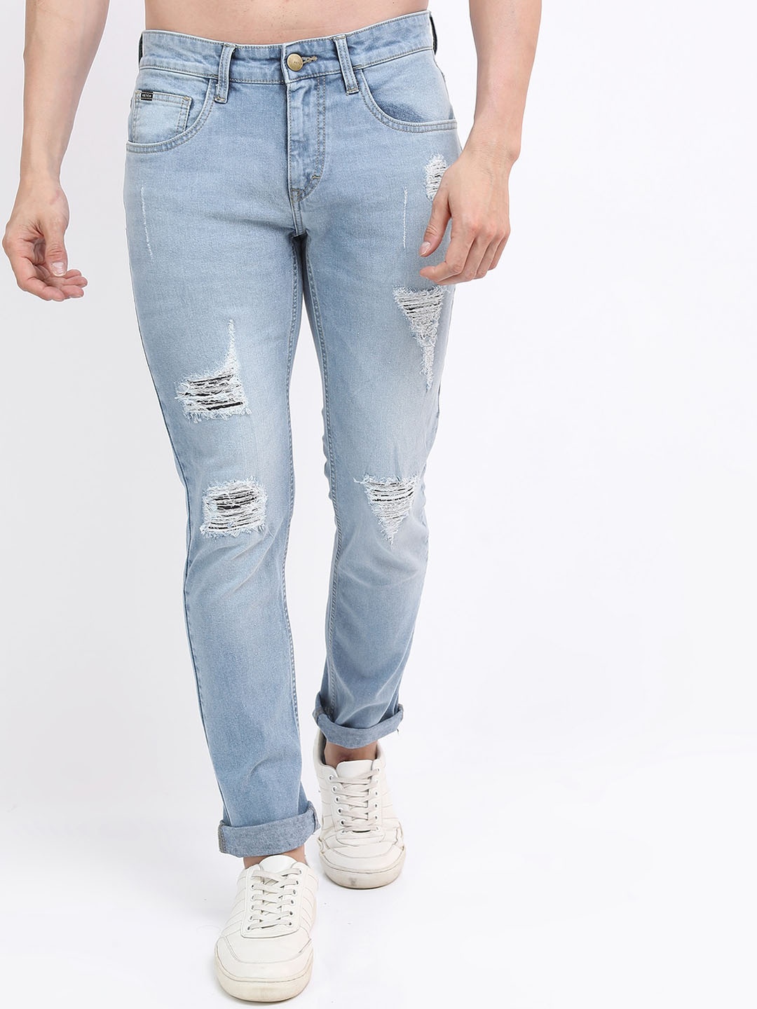

KETCH Men Blue Slim Fit Mildly Distressed Heavy Fade Cotton Stretchable Jeans
