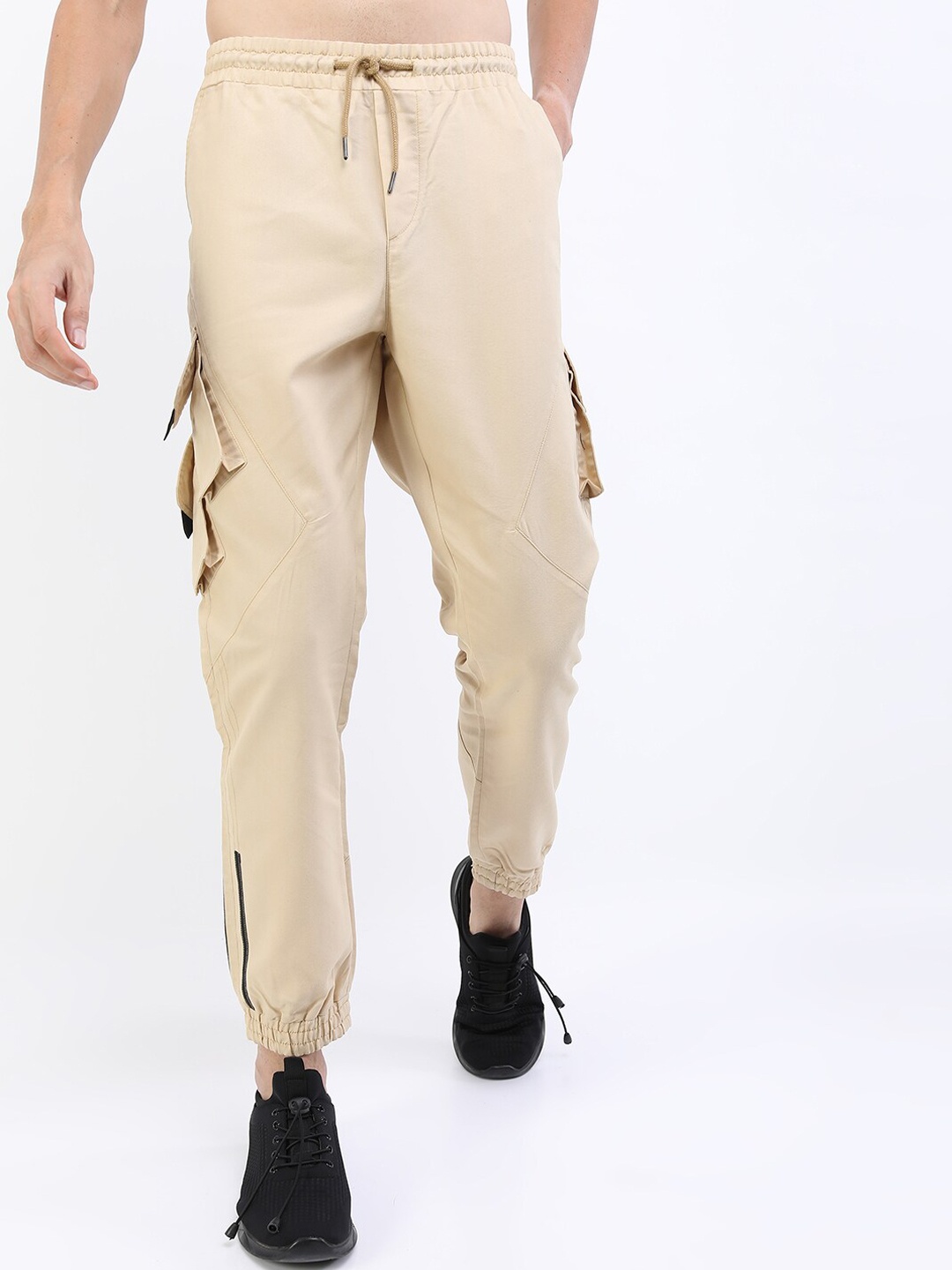 

Men Grey Printed Jogger Trouser, Beige