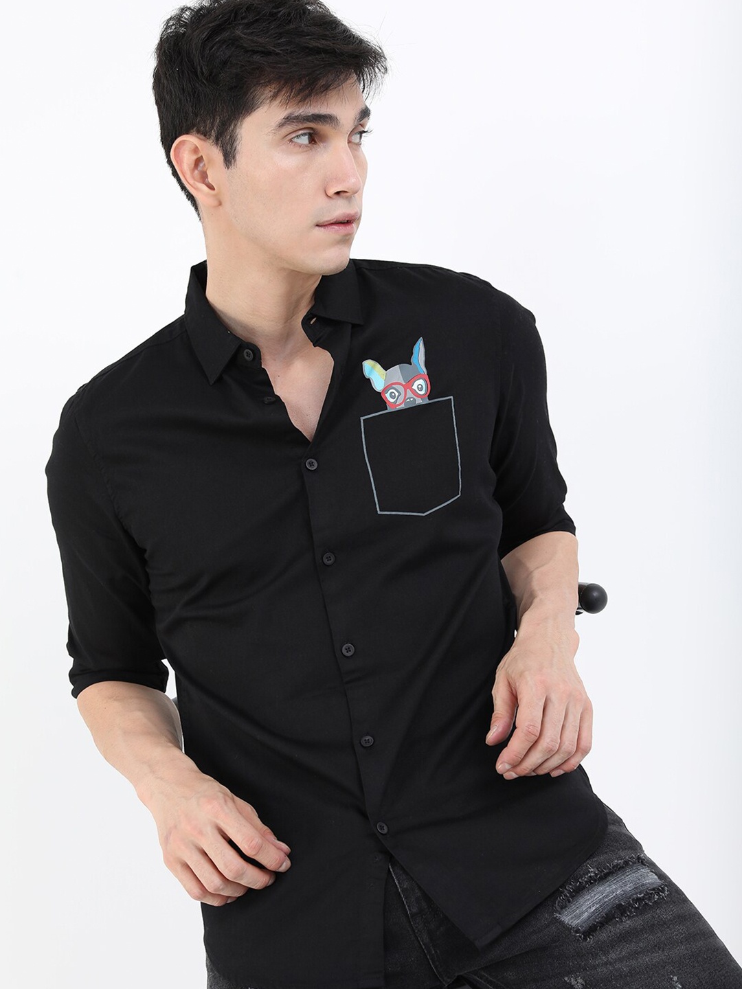 

KETCH Men Black Slim Fit Casual Shirt