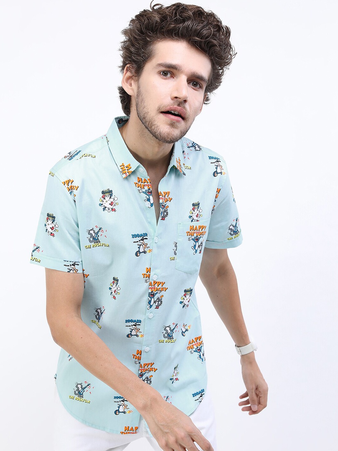 

KETCH Men Blue Slim Fit Printed Casual Shirt