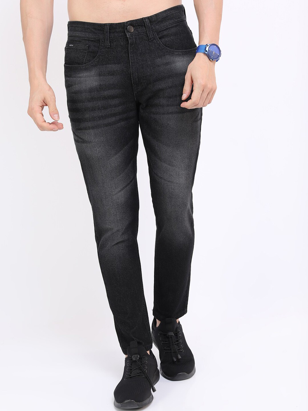

KETCH Men Charcoal Tapered Fit Light Fade Cotton Stretchable Jeans
