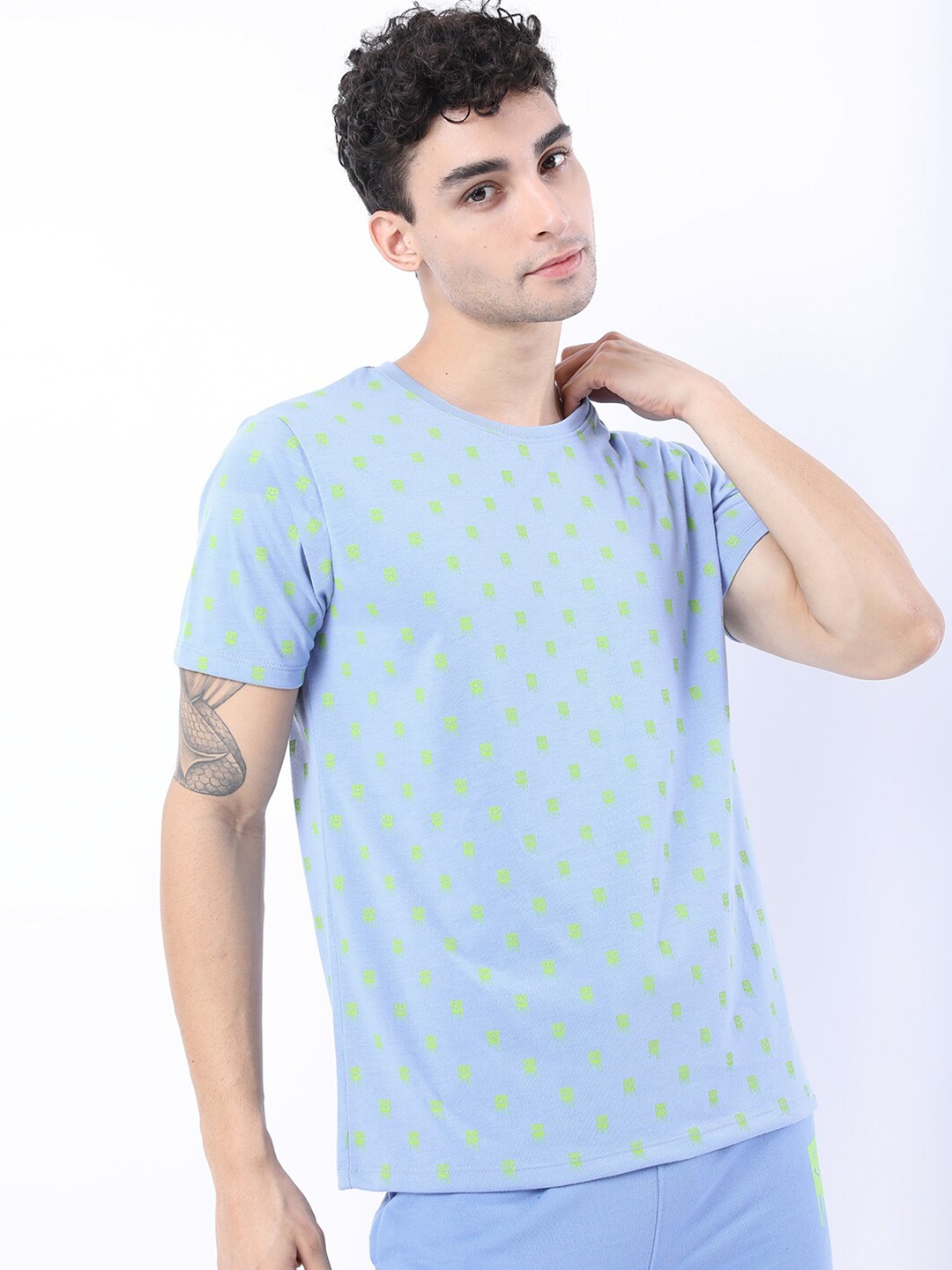 

KETCH Men Blue Printed Slim Fit T-shirt