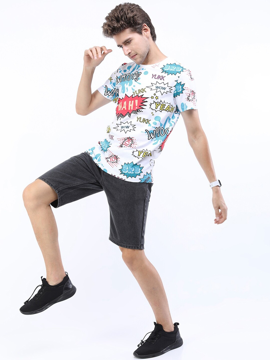 

KETCH Men White Printed Slim Fit T-shirt