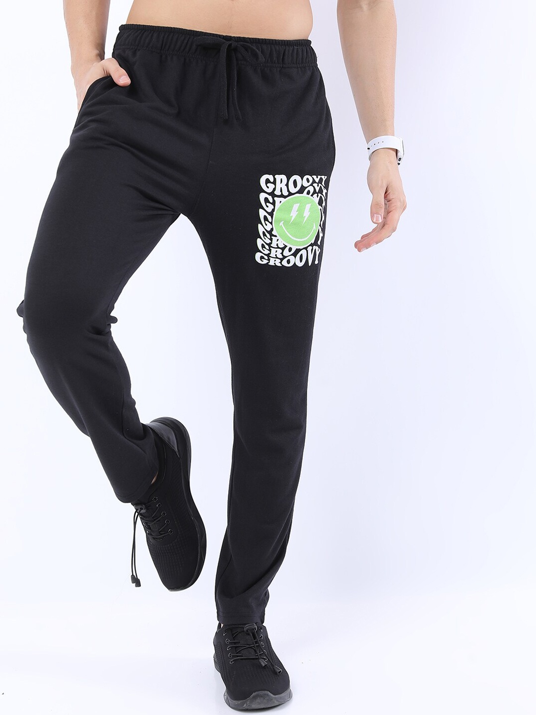 

KETCH Men Black Printed Regular Fit Track Pants