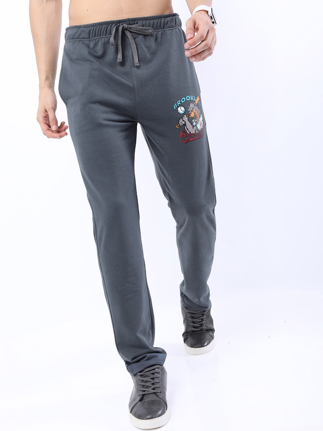 

Men Grey Printed Track Pants